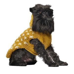 Love Thy Beast NWOT Cross Knit Wool Dog Sweater Mustard Yellow Fair Trade XS